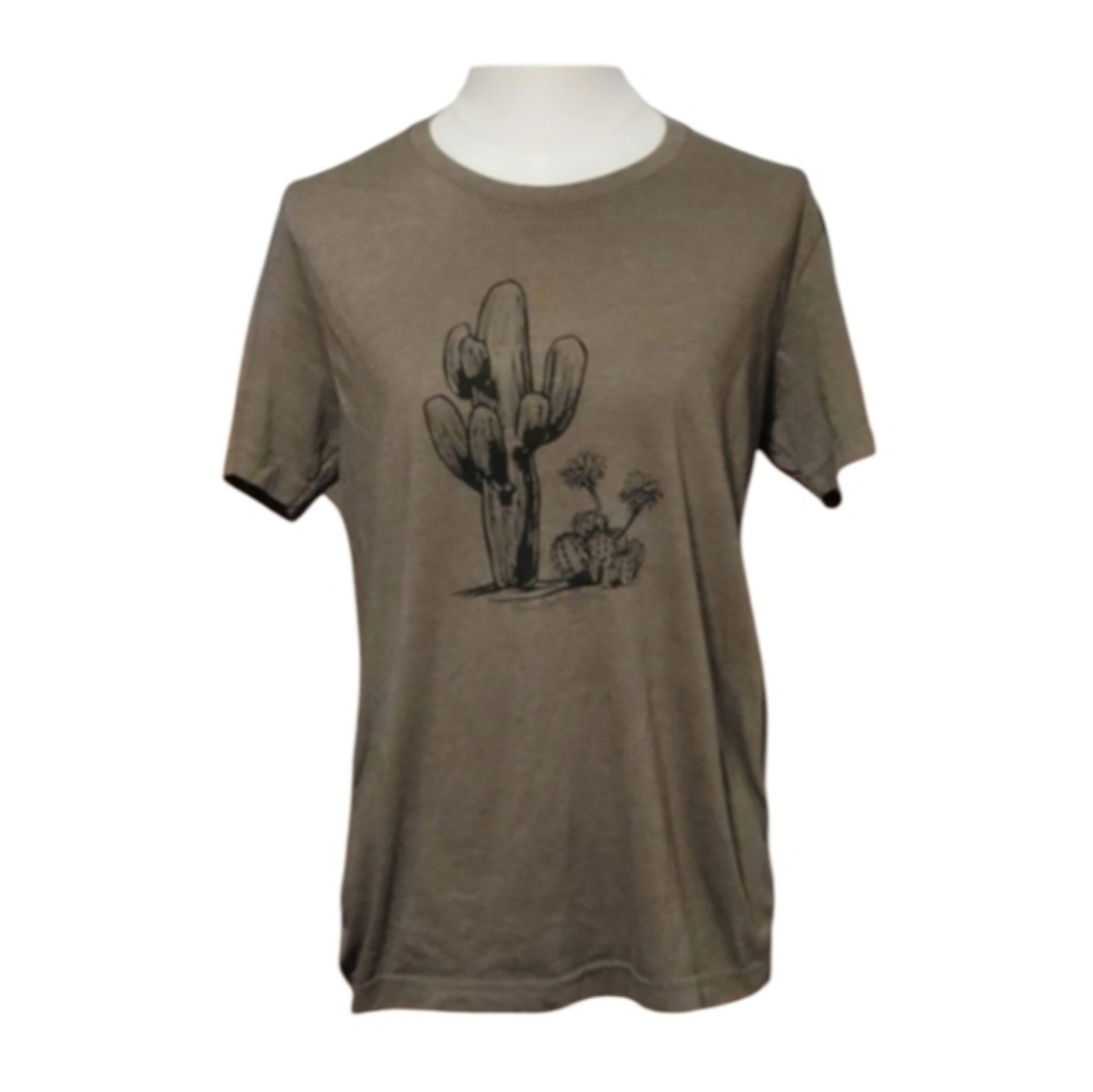 🌵Free W/ Purchase Bella Canvas Olive Green Desert Cactus Print Tee Size Medium